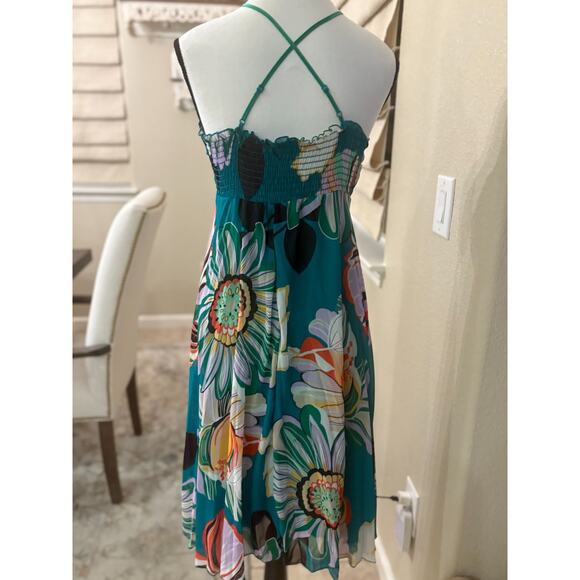 Sylvie Mado Chiffon Floral Dress Vintage Y2K Size L 6-10 (Fits small) - Picture 3 of 3